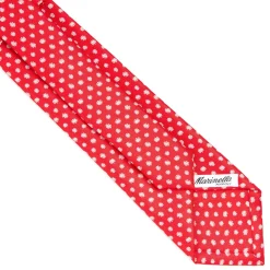 CRAVATTA SARTORIALE EXTRA LONG IN SETA ROSSA Microfantasia fiore