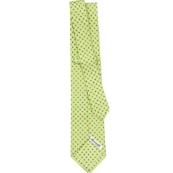 CRAVATTA SARTORIALE EXTRA LONG IN SETA VERDE CHIARO Microfantasia fiore