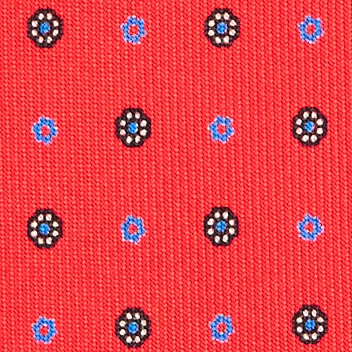 CRAVATTA SARTORIALE EXTRA LONG IN SETA ROSSA Microfantasia fiore