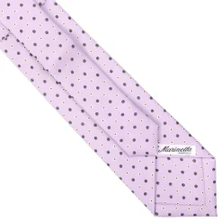 CRAVATTA SARTORIALE EXTRA LONG IN SETA LILLA Microfantasia fiore