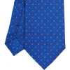 CRAVATTA SARTORIALE EXTRA LONG IN SETA BLUETTE Microfantasia fiore
