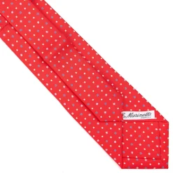 CRAVATTA SARTORIALE EXTRA LONG IN SETA ROSSA Microfantasia fiore