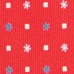 CRAVATTA SARTORIALE EXTRA LONG IN SETA ROSSA Microfantasia fiore
