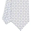 CRAVATTA SARTORIALE EXTRA LONG IN SETA BIANCA Microfantasia fiore