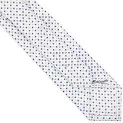 CRAVATTA SARTORIALE EXTRA LONG IN SETA BIANCA Microfantasia fiore