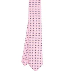 CRAVATTA SARTORIALE EXTRA LONG IN SETA ROSA Microfantasia fiore