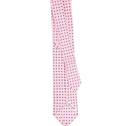 CRAVATTA SARTORIALE EXTRA LONG IN SETA ROSA Microfantasia fiore