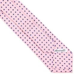 CRAVATTA SARTORIALE EXTRA LONG IN SETA ROSA Microfantasia fiore