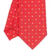 CRAVATTA SARTORIALE EXTRA LONG IN SETA ROSSA Microfantasia fiore
