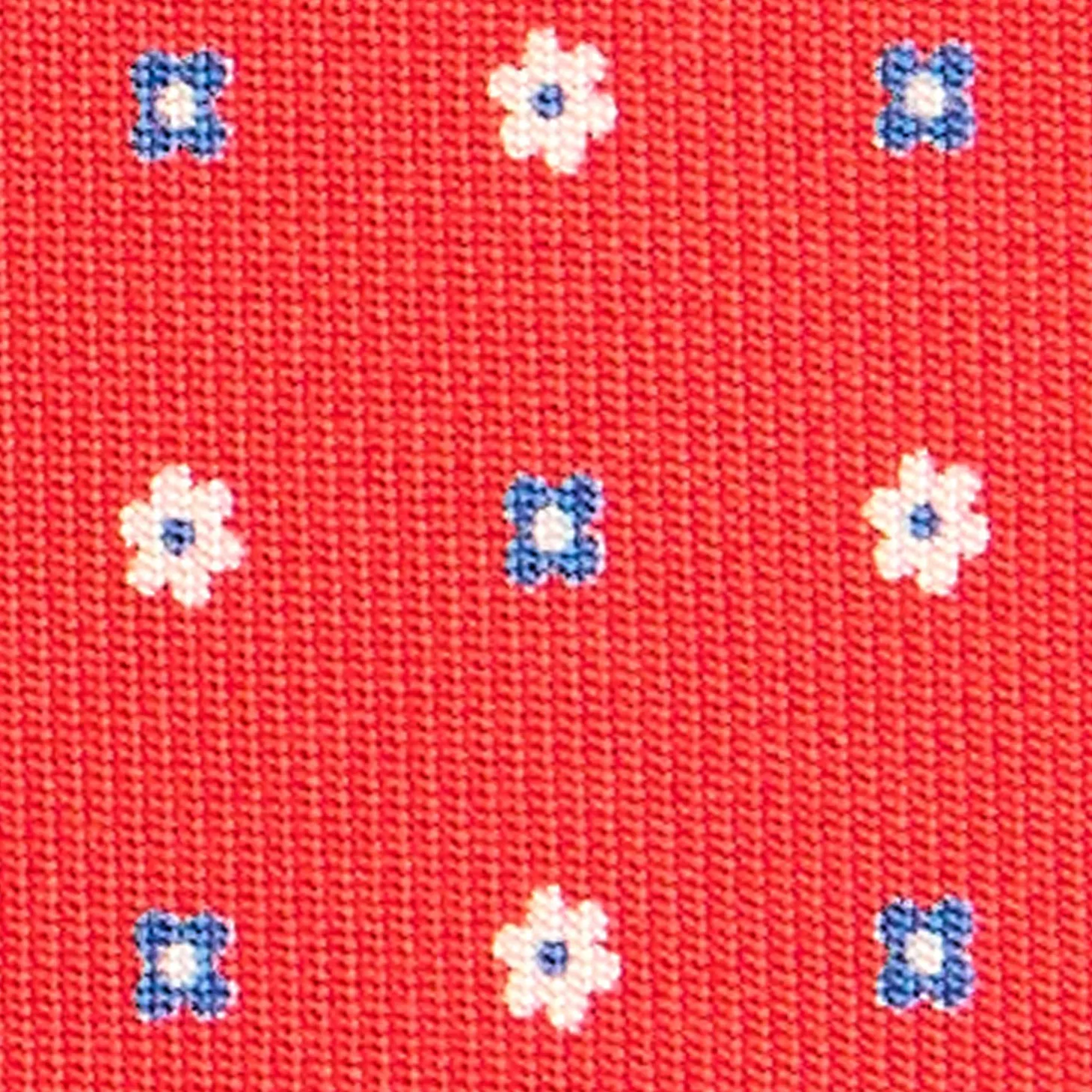 CRAVATTA SARTORIALE EXTRA LONG IN SETA ROSSA Microfantasia fiore