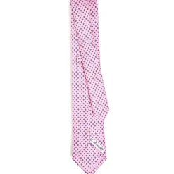 CRAVATTA SARTORIALE EXTRA LONG IN SETA ROSA Microfantasia fiore