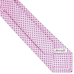 CRAVATTA SARTORIALE EXTRA LONG IN SETA ROSA Microfantasia fiore