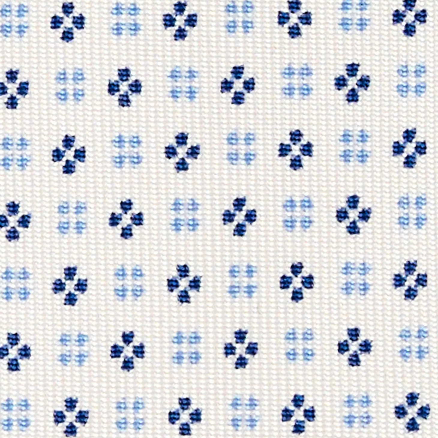 CRAVATTA SARTORIALE EXTRA LONG IN SETA BIANCA Microfantasia fiore