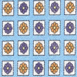 CRAVATTA SARTORIALE IN LINO AZZURRA Microfantasia fiore