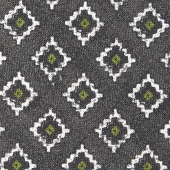 CRAVATTA SARTORIALE IN LINO GRIGIO SCURO Macrofantasia geometrica