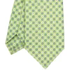 CRAVATTA SARTORIALE IN LINO VERDE CHIARO Microfantasia fiore