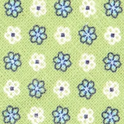 CRAVATTA SARTORIALE IN LINO VERDE CHIARO Microfantasia fiore