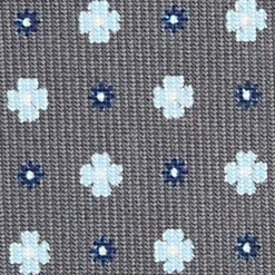CRAVATTA SARTORIALE IN SETA GRIGIO SCURO Microfantasia fiore