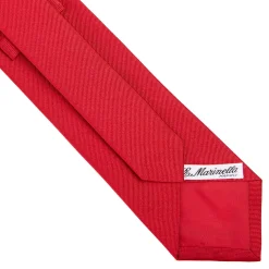 CRAVATTA SARTORIALE IN SETA JACQUARD ROSSA Tinta unita
