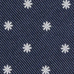 CRAVATTA SARTORIALE IN SETA JACQUARD BLU Con fiocco di neve