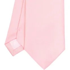 CRAVATTA SARTORIALE IN SETA JACQUARD ROSA Tinta unita