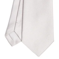 CRAVATTA SARTORIALE IN SETA JACQUARD GRIGIO CHIARO Tinta unita