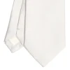 CRAVATTA SARTORIALE IN SETA JACQUARD BIANCA Tinta unita