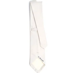 CRAVATTA SARTORIALE IN SETA JACQUARD BIANCA Tinta unita