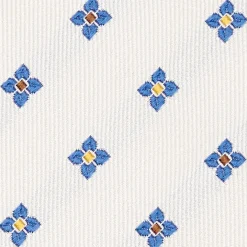 CRAVATTA SARTORIALE IN SETA JACQUARD BIANCA Macrofantasia fiore