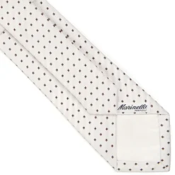 CRAVATTA SARTORIALE IN SETA JACQUARD BIANCA Microfantasia fiore