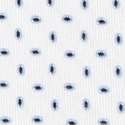 CRAVATTA SARTORIALE IN SETA JACQUARD BIANCA Microfantasia geometrica