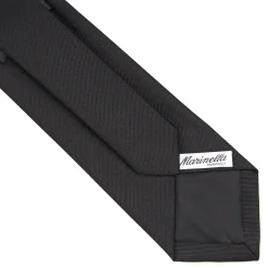 CRAVATTA SARTORIALE IN SETA JACQUARD NERA Tinta unita