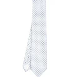CRAVATTA SARTORIALE IN SETA JACQUARD BIANCA Microfantasia fiore