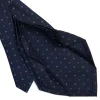 CRAVATTA SARTORIALE 7 PIEGHE IN SETA BLU SCURO Microfantasia fiore