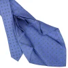 CRAVATTA SARTORIALE 9 PIEGHE IN SETA AZZURRO POLVERE Microfantasia fiore
