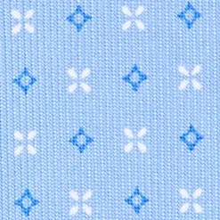 CRAVATTA SARTORIALE 5 PIEGHE IN SETA AZZURRA Microfantasia fiore