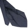 CRAVATTA SARTORIALE 9 PIEGHE IN SETA BLU SCURO Microfantasia fiore