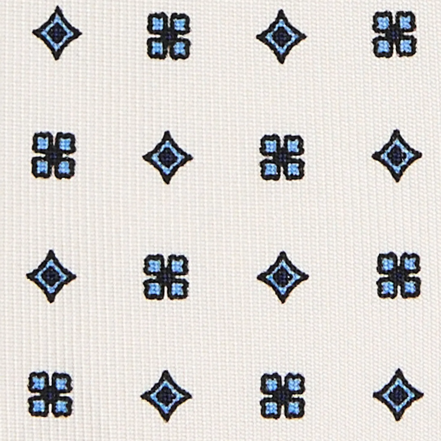 CRAVATTA SARTORIALE 7 PIEGHE IN SETA BIANCA Microfantasia fiore