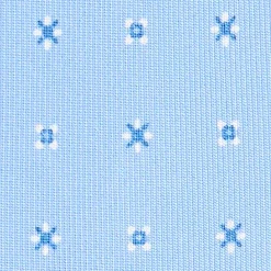 CRAVATTA SARTORIALE 5 PIEGHE IN SETA AZZURRA Microfantasia fiore
