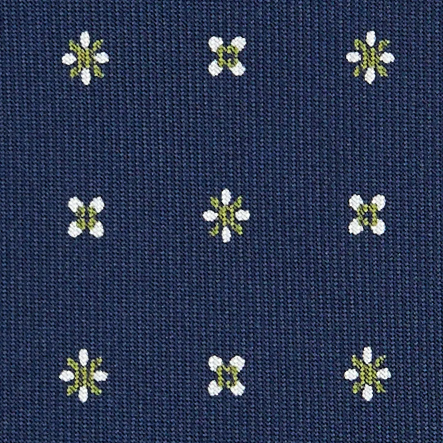 CRAVATTA SARTORIALE 9 PIEGHE IN SETA BLU SCURO Microfantasia fiore