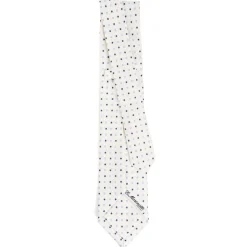 CRAVATTA SARTORIALE 5 PIEGHE IN SETA BIANCA Microfantasia fiore