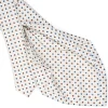 CRAVATTA SARTORIALE 5 PIEGHE IN SETA BIANCA Microfantasia fiore