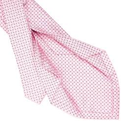 CRAVATTA SARTORIALE 5 PIEGHE IN SETA ROSA Microfantasia fiore