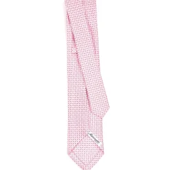 CRAVATTA SARTORIALE 5 PIEGHE IN SETA ROSA Microfantasia fiore