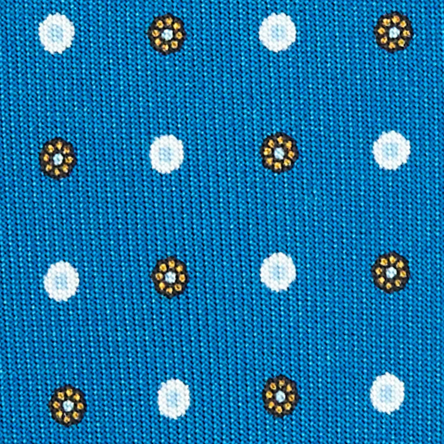 CRAVATTA SARTORIALE 9 PIEGHE IN SETA BLU MEDIO Microfantasia fiore