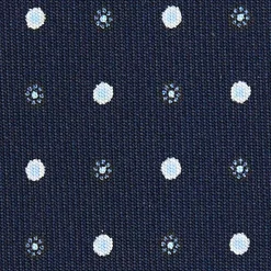 CRAVATTA SARTORIALE 9 PIEGHE IN SETA BLU SCURO Microfantasia fiore