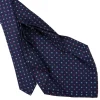 CRAVATTA SARTORIALE 9 PIEGHE IN SETA BLU SCURO Microfantasia fiore
