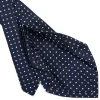 CRAVATTA SARTORIALE 9 PIEGHE IN SETA BLU SCURO Microfantasia fiore