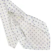 CRAVATTA SARTORIALE 9 PIEGHE IN SETA BIANCA Microfantasia fiore