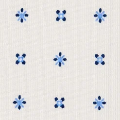 CRAVATTA SARTORIALE 9 PIEGHE IN SETA BIANCA Microfantasia fiore